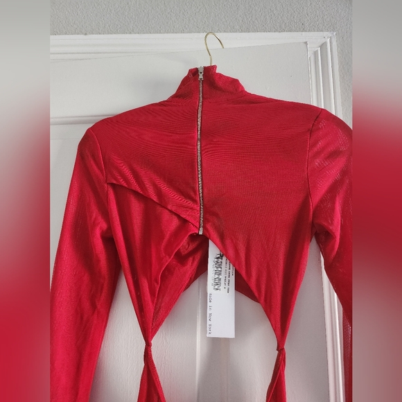 Mock Neck Cutout Evening Gown - Picture 8 of 10